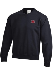 Gear for Sports Miami RedHawks Mens Black Logo Big Cotton Long Sleeve Crew Sweatshirt
