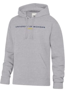 Gear for Sports Michigan Wolverines Mens Grey Lines Big Cotton Long Sleeve Hoodie