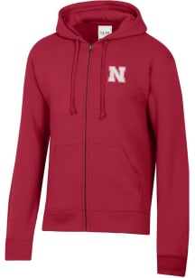 Gear for Sports Nebraska Cornhuskers Mens Red Big Cotton Long Sleeve Full Zip Jacket