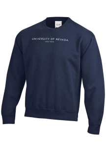 Gear for Sports Nevada Wolf Pack Mens Navy Blue Big Cotton Long Sleeve Crew Sweatshirt