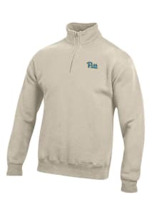 Gear for Sports Pitt Panthers Mens Oatmeal Big Cotton Long Sleeve Qtr Zip Pullover