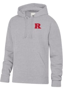 Gear for Sports Rutgers Scarlet Knights Mens Grey Logo Big Cotton Long Sleeve Hoodie