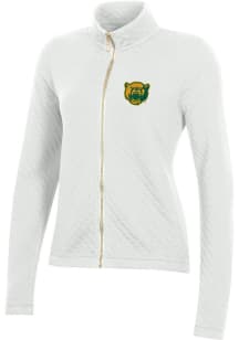 Gear for Sports Baylor Bears Womens White Relaxed Quilted Long Sleeve Full Zip Jacket