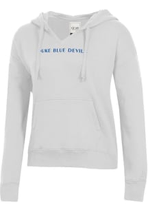 Gear for Sports Duke Blue Devils Womens White Big Cotton Hooded Sweatshirt