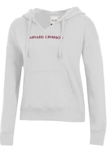Gear for Sports Harvard Crimson Womens White Big Cotton Hooded Sweatshirt