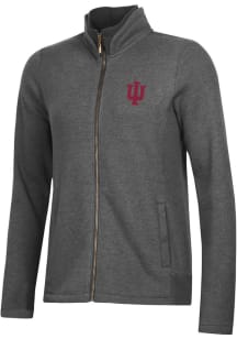 Gear for Sports Indiana Hoosiers Womens Grey Relaxed Luxe Long Sleeve Full Zip Jacket