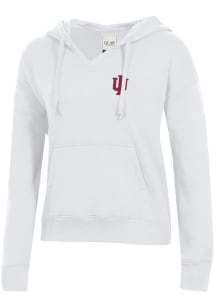 Gear for Sports Indiana Hoosiers Womens White Big Cotton Hooded Sweatshirt