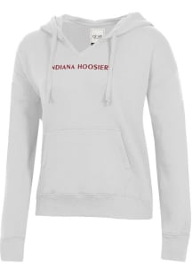 Gear for Sports Indiana Hoosiers Womens White Big Cotton Hooded Sweatshirt