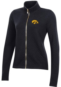 Gear for Sports Iowa Hawkeyes Womens Black Relaxed Quilted Long Sleeve Full Zip Jacket