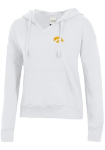 Gear for Sports Iowa Hawkeyes Womens White Big Cotton Hooded Sweatshirt