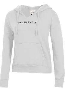 Gear for Sports Iowa Hawkeyes Womens White Big Cotton Hooded Sweatshirt