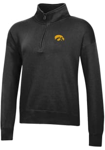 Gear for Sports Iowa Hawkeyes Womens Black Big Cotton Qtr Zip