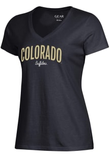 Gear for Sports Colorado Buffaloes Womens Black Mia Short Sleeve T-Shirt