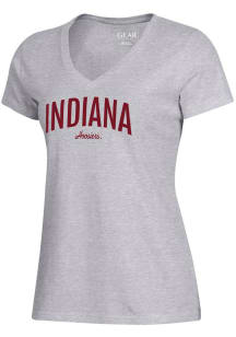 Gear for Sports Indiana Hoosiers Womens Grey Mia Short Sleeve T-Shirt