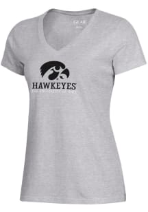 Gear for Sports Iowa Hawkeyes Womens Grey Mia Short Sleeve T-Shirt
