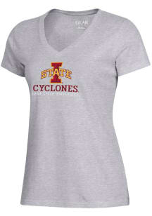 Gear for Sports Iowa State Cyclones Womens Grey Mia Short Sleeve T-Shirt