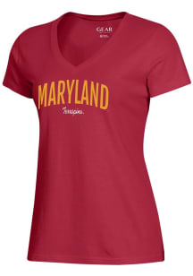 Gear for Sports Maryland Terrapins Womens Red Mia Short Sleeve T-Shirt