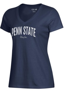 Gear For Sports Penn State Nittany Lions Womens Navy Blue Mia Short Sleeve T-Shirt