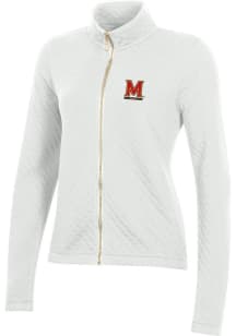 Gear for Sports Maryland Terrapins Womens White Relaxed Quilted Long Sleeve Full Zip Jacket