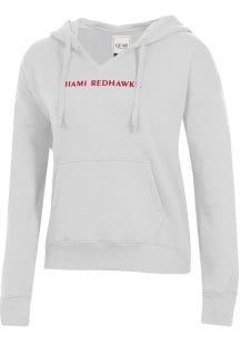 Gear for Sports Miami RedHawks Womens White Big Cotton Hooded Sweatshirt