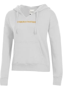 Gear for Sports Pitt Panthers Womens White Big Cotton Hooded Sweatshirt