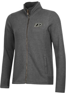 Gear for Sports Purdue Boilermakers Womens Grey Relaxed Luxe Long Sleeve Full Zip Jacket