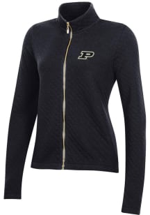 Gear for Sports Purdue Boilermakers Womens Black Relaxed Quilted Long Sleeve Full Zip Jacket