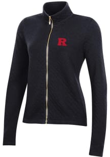 Gear for Sports Rutgers Scarlet Knights Womens Black Relaxed Quilted Long Sleeve Full Zip Jacket