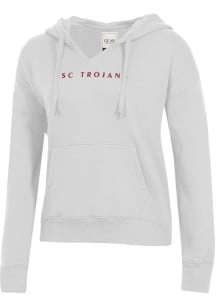 Gear for Sports USC Trojans Womens White Big Cotton Hooded Sweatshirt