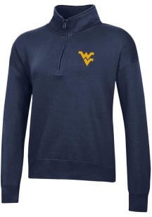 Gear for Sports West Virginia Mountaineers Womens Navy Blue Big Cotton Qtr Zip