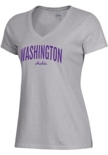 Gear for Sports Washington Huskies Womens Grey Mia Short Sleeve T-Shirt