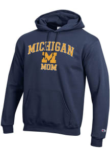 Champion Michigan Wolverines Mens Navy Blue Mom Powerblend Long Sleeve Hoodie