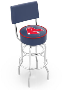 Boston Red Sox Double-Ring Swivel with Back Pub Stool - Silver