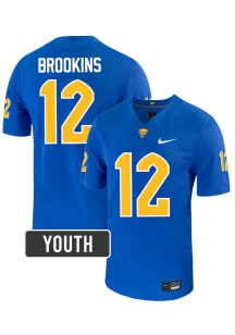 Cruce Brookins Pitt Panthers Youth Blue  NIL Name And Number Football Jersey