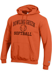 Champion Bowling Green Falcons Mens Orange Softball Icon Powerblend Long Sleeve Hoodie