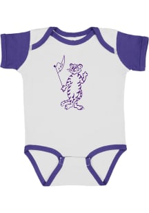 LSU Tigers Baby White LSU Tiget Flag Creeper Short Sleeve One Piece