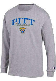 Champion Pitt Panthers Grey Grandma Script Jersey Long Sleeve T Shirt