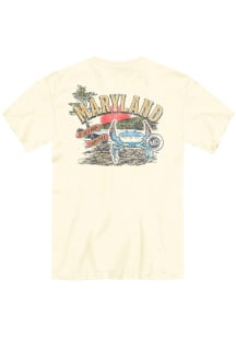 Maryland Ivory Blue Crab Short Sleeve Fashion T Shirt