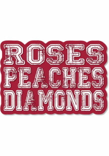 Indiana Roses Peaches Diamonds Stickers - Red