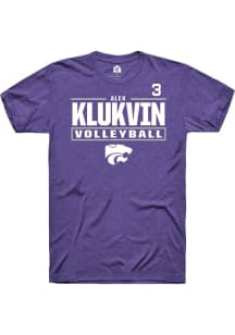 Alex Klukvin K-State Wildcats Purple NIL Stacked Box Short Sleeve Player T Shirt