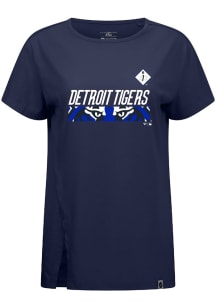 Levelwear Detroit Tigers Womens Navy Blue Influx City Connect Core Short Sleeve T-Shirt