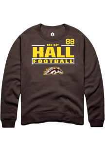 Don Ray Hall Western Michigan Broncos Mens Brown Football NIL Stacked Box Player Crew