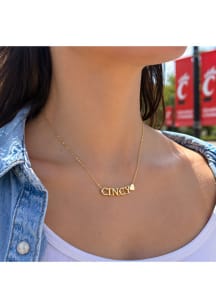 Cincinnati Bearcats College Letters with Heart Necklace