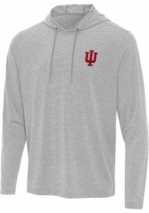 Antigua Indiana Hoosiers Mens Grey Changeover Long Sleeve Hoodie