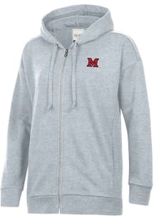 Under Armour Miami RedHawks Womens Grey Embroidered Long Sleeve Full Zip Jacket