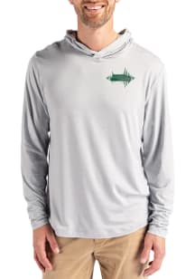 Cutter and Buck Seattle Seahawks Mens Grey NFL Rivalries Coastline Eco Long Sleeve Lightweight Hoo..