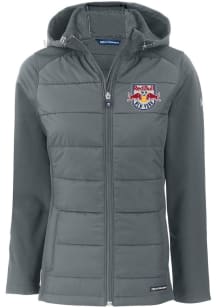 Cutter and Buck New York Red Bulls Womens Graphite Evoke Hood Heavy Weight Jacket