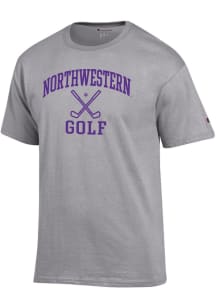 Champion Northwestern Wildcats Grey Golf Icon Jersey Short Sleeve T Shirt