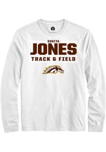 Soniya Jones Western Michigan Broncos White NIL Stacked Box Long Sleeve Player T Shirt