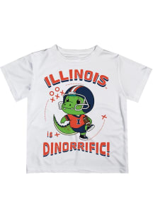 Vive La Fete Illinois Fighting Illini Infant Dino-Riffic Short Sleeve T-Shirt White